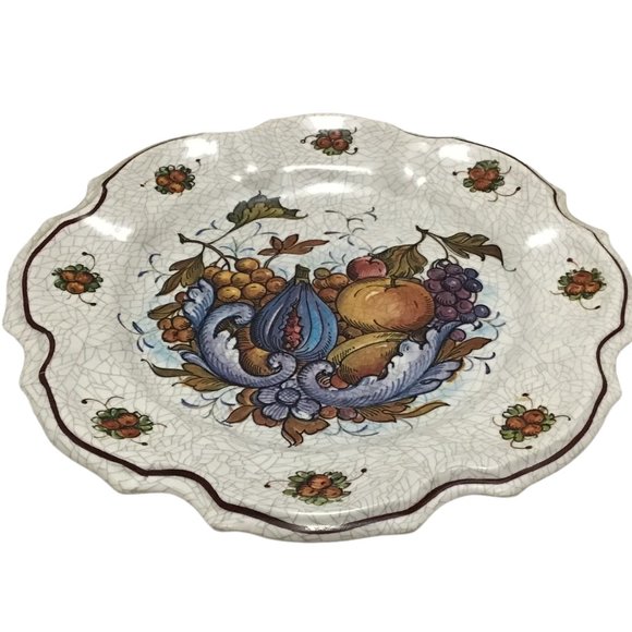 Vintage Italy Mebel Melamine Fruit Harvest Scalloped 10.5" Plate Serving / Decor - Picture 2 of 4